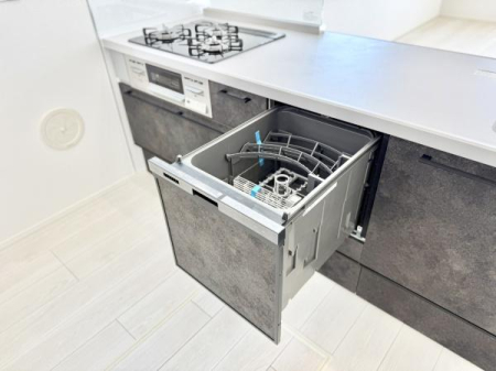 キッチン ビルトイン食洗機付きのシステムキッチンで家事の負担を軽減、忙しいパパママをサポートします！