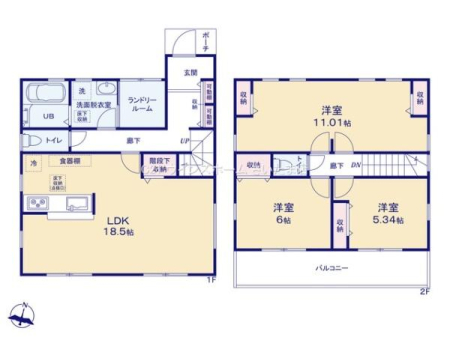 Ԏ} LX18.5LDKI[Lx3LDKI3LDK4LDKɊԎύX\I