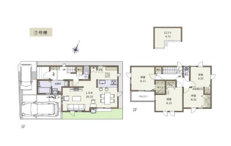 �Ԏ��} �L�X20.2��LDK�I6.2���m���ɂ̓��t�g�t���I�z�[�����[�E�E�H�[�N�C���N���[�[�b�g�Ȃǎ��[�L�x�I�J�[�X�y�[�X2��I�i�Ԏ�ɂ��܂��j