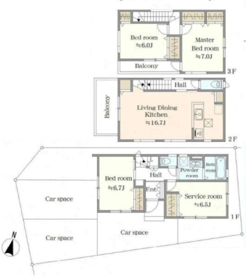 �Ԏ��} �k���p�n�I�J�[�X�y�[�X3��I�i�Ԏ�ɂ��܂��j16.7���̍L�XLDK�ɉ�b�̒e�ޑΖʃL�b�`���I�S����6���ȏ�̂�Ƃ肠��L���I3SLDK�I