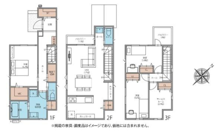 �Ԏ��} �J�[�X�y�[�X2��i���ʎԂP��{�y�����ԂP��j17���̍L�XLDK�ɉ�b�̒e�ޑΖʃL�b�`���I3SLDK�I