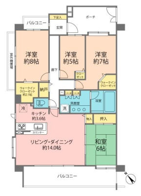 �Ԏ��} ��Ƃ肠��4LDK�BWIC2�����Ɣ[�˂���������[�L�x�ȊԎ��ɉ����A2�ʃo���R�j�[�ƃ|�[�`�t���ŁA�Ɨ����Ɖ��K�������˔������t�@�~���[�����Z�ˁB�y�b�g����ŕ�炵�̕����L����܂��B