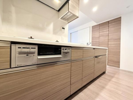 �L�b�`�� �ؖڒ��œ��ꂳ�ꂽ������������Ζʎ��L�b�`���B�L�x�Ȏ��[�ɉ����A3���R������f�B�X�|�[�U�[�A�򐅊������A�����̒�����Еt�������K�ɃT�|�[�g���܂��B��AI���H�ς�